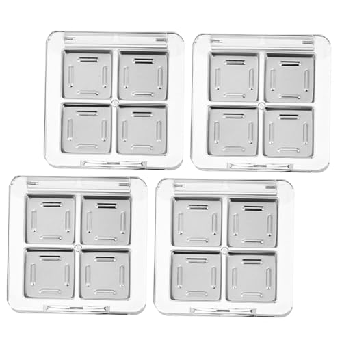 FIXOSHEE 4 Stück Transparente Lidschatten Palette aus Robustem Material DIY Make up Aufbewahrungsbox für Individuelle Farbkombinationen Kompakt und Tragbar für Reisen und Alltag von FIXOSHEE