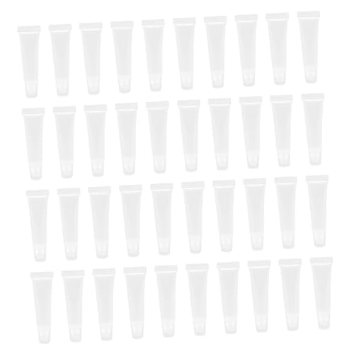 FIXOSHEE 40 Stück Teiliges Leere Lippenbalsam Tuben Transparent Wiederverwendbar Weich Auslaufsichere Kosmetik Behälter für Lipgloss Lippenpomade DIY Lippenpflege für Frauen Mädchen von FIXOSHEE