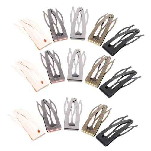 FIXOSHEE 40 Stück Teiliges Metall Snap Hair Clips für Damen und Mädchen Bunte Haarklammern in Schwarz Roségold und Antikfarben Rutschfest Modische Haarschmuck accessoires für Kurze Haare von FIXOSHEE