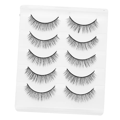 FIXOSHEE 5 Paare Kurz Fake Lashes aus Chemischer Faser Natürliche Voluminöse Wimpern für Frauen Realistisch Wirkende Wiederverwendbare Schminkwimpern für Alltag und Salongebrauch von FIXOSHEE