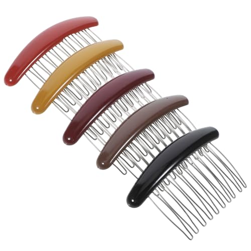FIXOSHEE 5 Stück Teiliges Haarkamm Frauen Französische Seitenkämme mit Festem Halt Leichtes Langlebiges Material Vielseitig Einsetzbar als Brautschmuck für Festliche Anlässe von FIXOSHEE