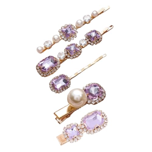 FIXOSHEE 5 Stück Teiliges Modische Haarspangen mit Glitzer und Perlen Süße Haarklammern für Damen Schonend und Dekorativ Geeignet für Verschiedene Frisuren und Alltag von FIXOSHEE