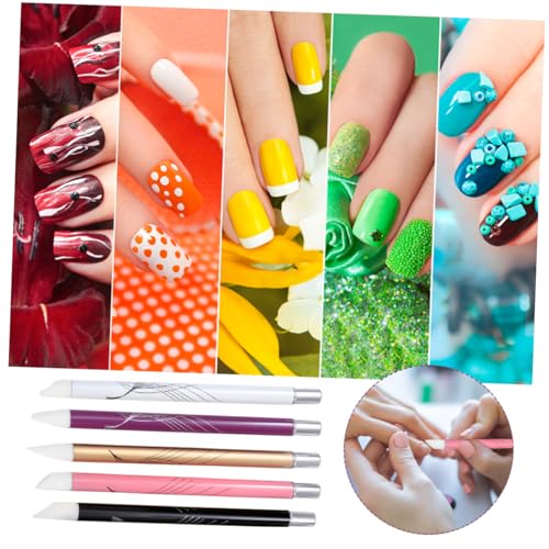 FIXOSHEE 5 Stück Teiliges Nageldesign Silikon Nail Art Liner Feine Linienzeichnung Langlebige Malpinsel für Präzise Maniküre Leichte und Praktische Nagelmalwerkzeuge in Verschiedenen von FIXOSHEE