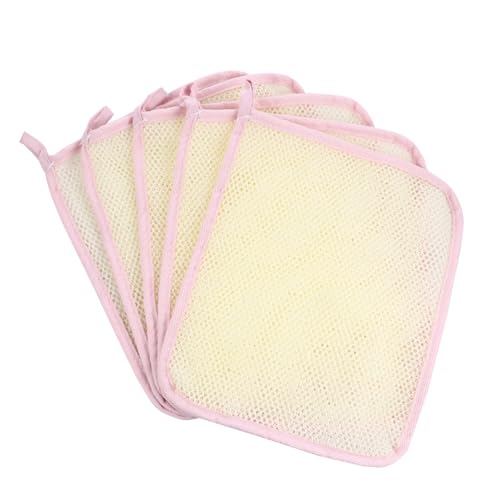 FIXOSHEE 5 Stück Teiliges Peeling Waschtuch aus Nylon mit Doppelter Schaumschicht Exfolierendes Badetuch für Sanftes Körper Scrubbing Maschinenwaschbar Leicht und Platzsparend für Reisen von FIXOSHEE