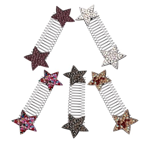 FIXOSHEE 5 Stück Teiliges Unsichtbare Haarklammern Stern haarspangen mit Festem Halt für Ponyfransen und Rückenhaare Bunte Farben Dekorative Haar accessoires für Frauen und Mädchen von FIXOSHEE