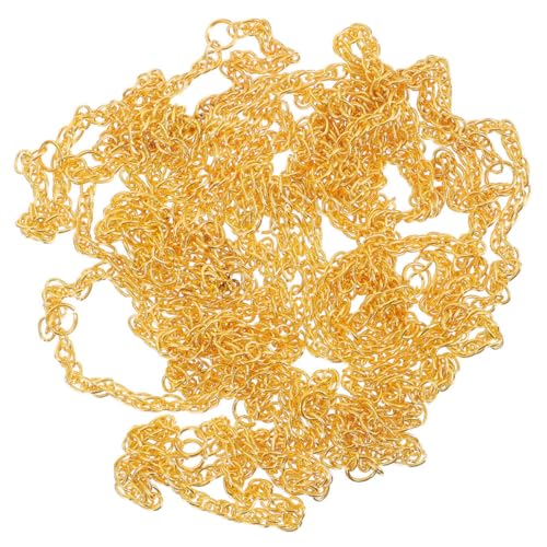 FIXOSHEE 50 Stück Mini Puppenhalsketten aus Legierung Goldfarbene Robuste Ketten für Puppenmode Dekorative Halsketten als Puppenzubehör DIY und Geschenk von FIXOSHEE