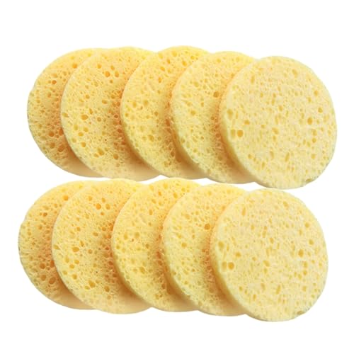 FIXOSHEE 50 Stück Natur Zellulose Gesichtsschwämme Komprimiert Weich Sanftes Peeling Make Up Entferner Schwämme Rund Hautpflege Reinigung für Tägliche Gesichtsreinigung und Abschminken von FIXOSHEE