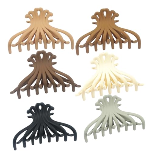 FIXOSHEE 6 Stück Große Haarklammer für Dickes Haar Stabile Kunststoff Haarklammern Rutschfeste Haarclips zum Fixieren und Styling Beim Baden Geeignet für Lange Lockige Haare Frauen von FIXOSHEE