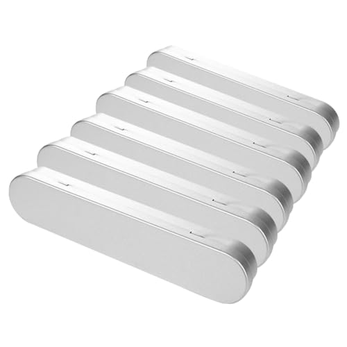FIXOSHEE 6 Stück Metall Stiftebox mit Deckel Langlebige Rechteckige Blech Stifteboxen Vielseitige Organizer für Schule Büro Kompakte Tragbare Bleistiftboxen für Stifte Marker und Mehr von FIXOSHEE