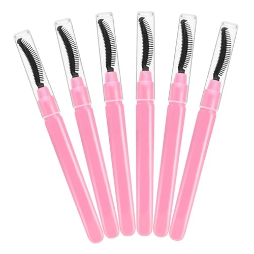 FIXOSHEE 6 Stück Silikon Wimpern und Augenbrauenbürsten mit Schutzkappe Multifunktional für Mascara Auftrag und Trennung Leicht Tragbar Modisch für Reisen und Alltag von FIXOSHEE