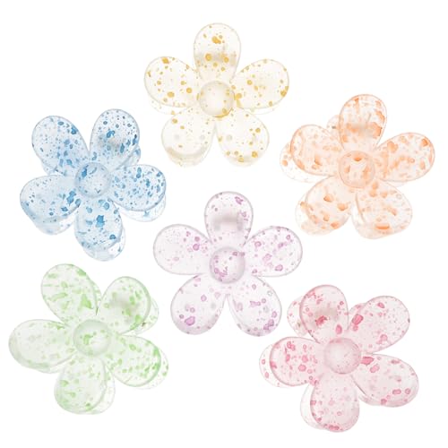 FIXOSHEE 6 Stück Teiliges Blumen haarklammer Langlebigem Kunststoff Rutschfeste Haarklammern mit Verzahntem Design Geeignet für Dünnes und Dickes Haar Sichere Haarspangen für Damen und von FIXOSHEE