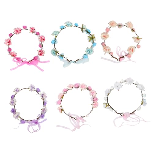 FIXOSHEE 6 Stück Teiliges Blumenset Haarband Urlaub Damen Blumen Haarschmuck Leicht Bequem Modisch für Festival Strand Party von FIXOSHEE