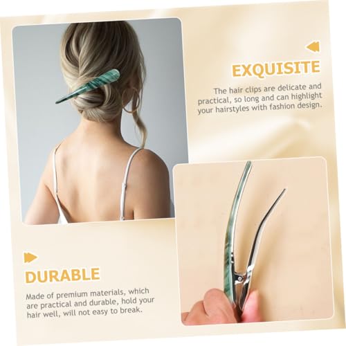 FIXOSHEE 6 Stück Teiliges Entenschnabel Haarspangen aus Acryl Lange Alligator Clips zum Styling und Abteilen Buntes Design Grün Rot Orange Braun Weinrot für Frauen und Mädchen von FIXOSHEE