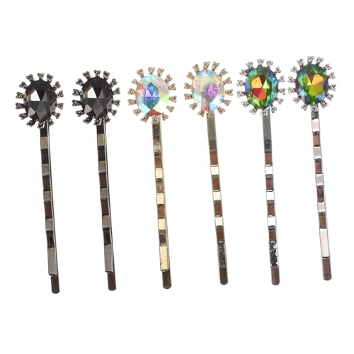 FIXOSHEE 6 Stück Teiliges Geometrische Haarspangen mit Kristallbesatz Schwarze Goldene und Silberne Haarclips Dekorative Haarschmuck für Frauen Leicht Langlebig für Halloween Hochzeit von FIXOSHEE