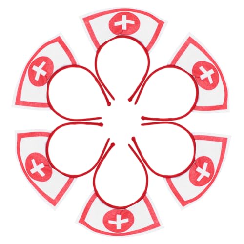 FIXOSHEE 6 Stück Teiliges Halloween Cosplay Schwesternhauben Modischer Haarreif mit Kreuzmotiv Bequemes Party Accessoire für Damen und Begleiter für Tanz und Kostümfeste von FIXOSHEE