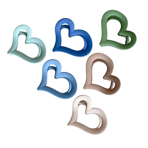 FIXOSHEE 6 Stück Teiliges Herz haarklammern aus Langlebigem Acryl für Dickes und Dünnes Haar Modische Haarklammern für Damen Geeignet für Alltag Party und Vielseitiges Styling von FIXOSHEE