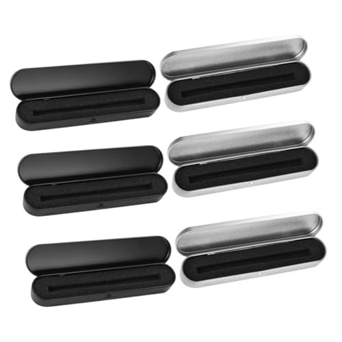 FIXOSHEE 6 Stück Teiliges Metall stifteetui mit Klappbarem Design Robuster Bleistiftbox für Schüler und Büro Kratzfeste Tragbare Stiftaufbewahrung für Kugelschreiber und Bleistifte von FIXOSHEE