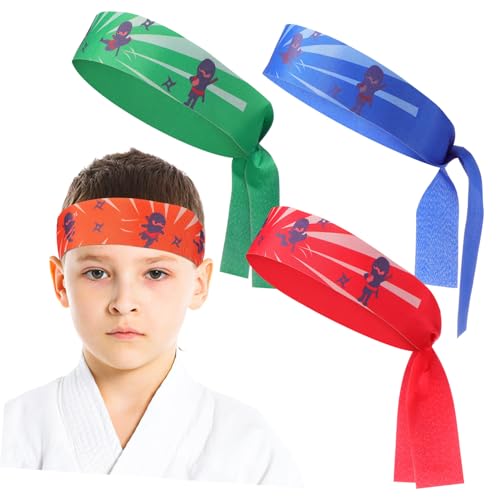 FIXOSHEE 6 Stück Teiliges Ninja Stirnband Verstellbar für Komfortables Karate Geburtstag Partyzubehör Authentische Ninja Kopfbänder für Mädchen für Rollenspiele und Themenfeiern von FIXOSHEE