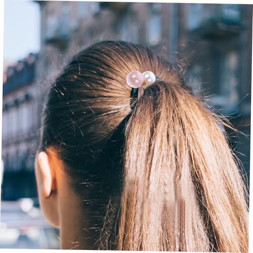 FIXOSHEE 6 Stück Teiliges Perlen Haargummi Elastische Schonende Haarbänder für Damen und Mädchen Weiche Ponytail Halter Modische Haarkreise Vielseitiges Haaraccessoire Zufällige Farbe von FIXOSHEE