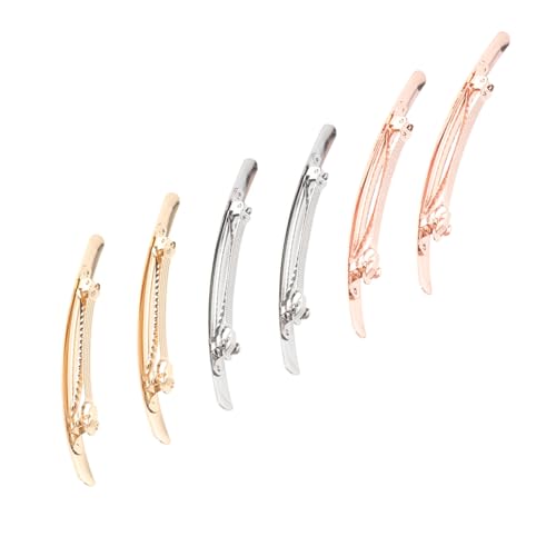 FIXOSHEE 6 Stück Teiliges Schlanker Glatter Haarspangen für Damen und Mädchen Lange Haarklammern in Gold Silber Roségold Elegant für Alltag Schule Party und Festliche Anlässe von FIXOSHEE