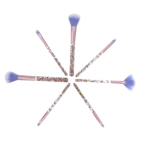 FIXOSHEE 7 Stück Teiliges Make Up Pinselset mit Transparentem Blauen Kristallgriff Weiche Vielseitige Kosmetik Pinsel für Damen Praktische Langlebige Schminkpinsel für Augen Make Up und von FIXOSHEE