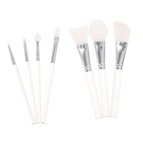 FIXOSHEE 7 Stück Teiliges Make up pinselset mit Acrylgriff Silikonbeschichtete Kosmetikpinsel für Foundation Lidschatten und Eyeliner Professionelle Anwendung für Frauen Vielseitig und von FIXOSHEE