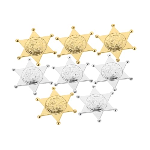 FIXOSHEE 8 Stück Teiliges Anstecknadel Kunststoff in Gold und Silber Realistisch Gestaltete Rollenspiel Ausweise für Kostüm Party Karneval Halloween Kindergeburtstag und Cosplay von FIXOSHEE