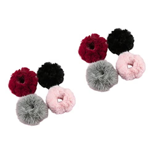 FIXOSHEE 8 Stück Teiliges Elastische Strapazierfähige Haargummis aus Weichem Pelzigem Material Modische Haarbänder für Damen und Mädchen zur Komfortablen Frisurengestaltung und Täglichen von FIXOSHEE