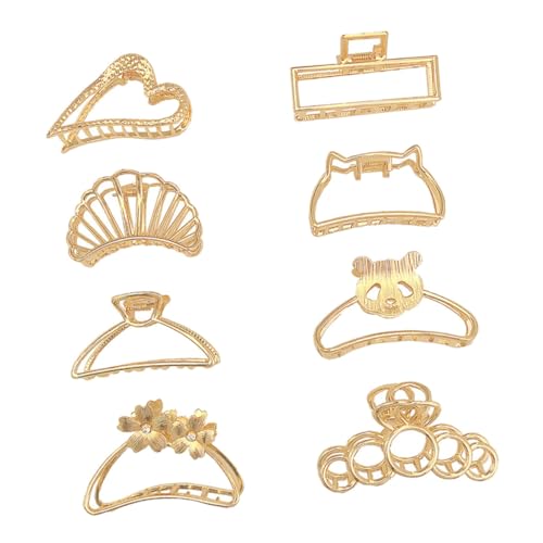 FIXOSHEE 8 Stück Teiliges Haarschmuck mit Großen Langlebigen Metall Haarspangen für Damen Kreative Hohlgearbeitete Haarklammern mit Perlen für Dickes und Vielseitig und Bequem Tragbar von FIXOSHEE