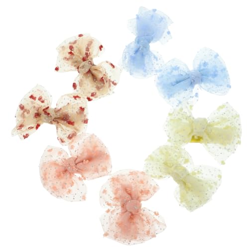 FIXOSHEE 8 Stück Teiliges Mädchen Haarschleifen Bunte Netzgarn Haarklammern Transparente Süße Schleifen Haarspangen für Kleinkinder und Jahre Langlebiger Haarschmuck für Alltag und von FIXOSHEE