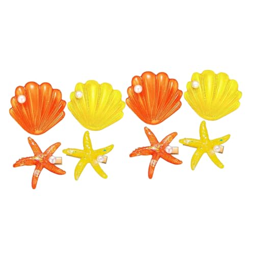 FIXOSHEE 8 Stück Teiliges Muschel Haarspangen für Mädchen Leichte Langlebige Haarnadeln mit Meerjungfrau design Farbenfrohe Haarschmuck accessoires für Flechtfrisuren und Alltag von FIXOSHEE