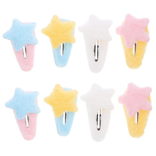 FIXOSHEE 8 Stück Teiliges Plüsch Haarspangen für Mädchen Leichte Langlebige Stern haarklammern aus Bequeme Haarschmuck accessoires für Besondere Anlässe von FIXOSHEE