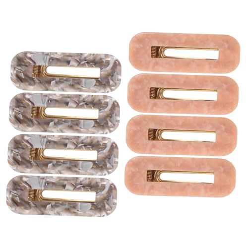 FIXOSHEE 8 Stück Teiliges Rechteckiger Acetat Haarspangen für Damen und Mädchen Rutschfeste Duckbill Clips mit Sicherem Leicht und Langlebig für Styling und Ponyfrisuren von FIXOSHEE