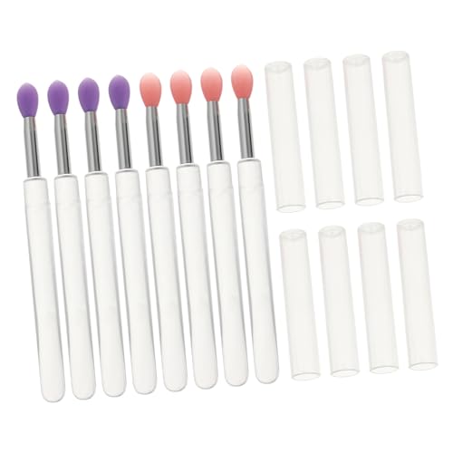 FIXOSHEE 8 Stück Teiliges Silikonbasierte Make up Applikatoren mit Deckel Wiederverwendbare Lidschatten Lippenstift pinsel Leichte Praktische Kosmetikwerkzeuge für Präzises Schminken von FIXOSHEE