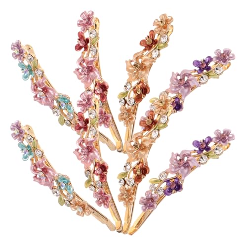 FIXOSHEE 8 Stück Vintage Haarspangen Teilig mit Strasssteinen Metall Haarklammern Blüten Design Komfortabel und Schonend für Damen und Mädchen Geeignet für Hochzeit Party und Alltag von FIXOSHEE