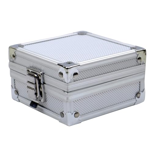 FIXOSHEE Aluminiumlegierung Aufbewahrungsbox mit Schwammeinsatz Kompakt Stoßfest Abschließbar Vielseitiger Organizer für Werkzeug Tattoo Zubehör Tragbar von FIXOSHEE