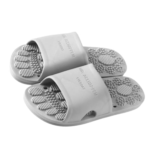 FIXOSHEE Anti rutsch Massage Hausschuhe für Zuhause Fußreflexzonen Pantoffeln mit Langlebigem Material Komfortable Pediküre Slipper für Herren Damen Graue Wellness Schuhe von FIXOSHEE