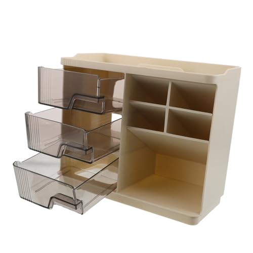 FIXOSHEE Aufbewahrungsbox Für Kosmetik Mit Schubladen Staubdichtes Design Für Make-up Hautpflege Und Lippenstifte Kompakter Organizer Für Schreibtisch Oder Frisiertisch Platzsparende von FIXOSHEE
