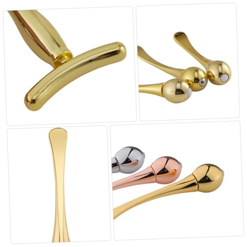 FIXOSHEE Augenmassage Roller Förmiger Gesichtsmassage Stab aus Zinklegierung Doppelseitig Rostfrei Glatte Oberfläche für Effektive Faltenpflege und Hautstraffung bei Frauen von FIXOSHEE
