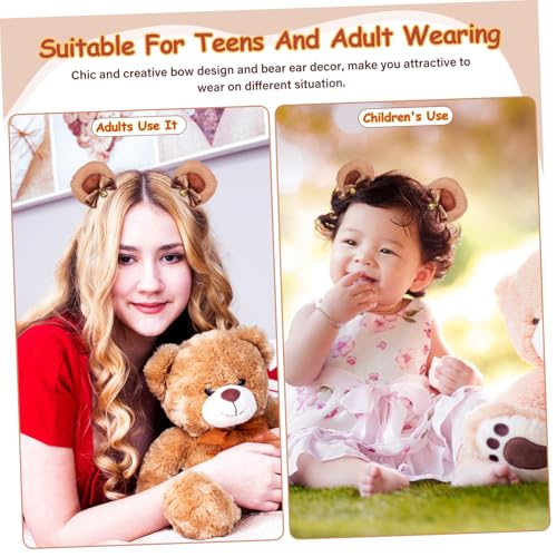 FIXOSHEE Bärenohren Haarspangen mit Schleife Niedliche Haarklammern für Damen Mädchen Lolita Cosplay Kopfschmuck Party Haaraccessoire Flauschige Bärenohren Haarschmuck Vielseitig von FIXOSHEE