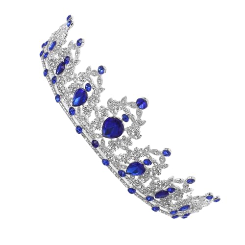 FIXOSHEE Barock Krone Braut Tiara mit Dunkelblauen Strasssteinen Vintage Brautkopfschmuck für Hochzeit Party Bankett Brautaccessoire für Damen und Besondere Anlässe von FIXOSHEE