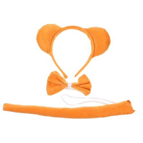 FIXOSHEE Braunbärenkleid Stirnband tragen Ohr Tierkostüm Rollenspiel Tierstirnband Nettes Bärenkostümstirnband Halloween-Cosplay-Zubehör tierisches Haarband Leistungskostüm Stoff von FIXOSHEE