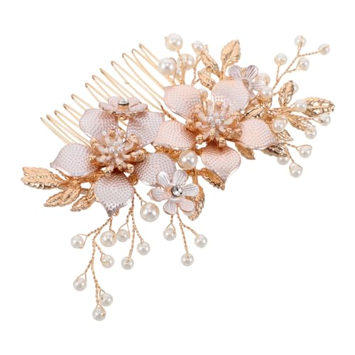 FIXOSHEE Braut Haarkamm mit Imitationsperlen Hochzeits Haaraccessoire für Damen Leichter Strass Haarschmuck Vielseitig für Brautfrisuren und Festliche Anlässe von FIXOSHEE