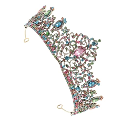 FIXOSHEE Braut Tiara Krone Haarschmuck mit Funkelnden Kristallen Langlebiges Legierungsmaterial Luxuriöse Barockverzierung Stilvoller Kopfschmuck für Hochzeit Party Ball und Fotosession von FIXOSHEE