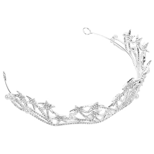 FIXOSHEE Brautkrone mit Sternen Design Großer Glanz Diadem Haarschmuck Silbernes Prinzessinnen Tiara für Hochzeit Party und Festliche Anlässe Handgefertigtes Accessoire von FIXOSHEE