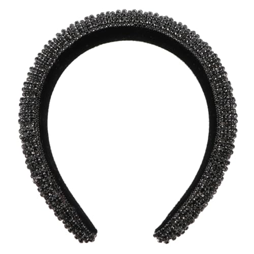 FIXOSHEE Breites Funkelndes Haarband mit Glitzernden Strasssteinen Gepolstert mit Baumwollstoff für Schmerzfreien Sitz Damen Haarschmuck für Hochzeit Party Tanz und Festliche Anlässe von FIXOSHEE