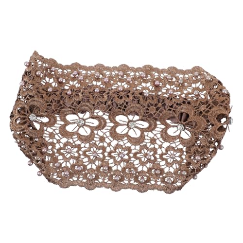 FIXOSHEE Breites Rutschfestes Spitzen stirnband mit Künstlichen Perlen und Pflaumenblütenmuster Modisches Haarschmuck accessoire für Damen Geeignet für Partys Zeremonien und Alltag von FIXOSHEE