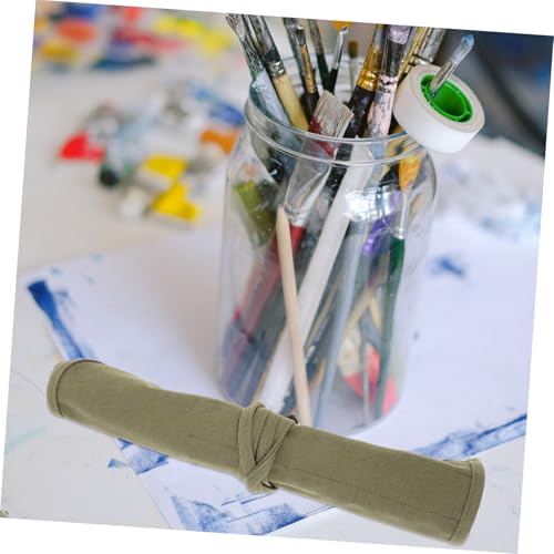 FIXOSHEE Canvas Pencil Roll Fächer Multi Funktional Federmäppchen für Künstler Wasserdichtes Mäppchen Leicht und Tragbar für Pinsel Buntstifte Aquarellstifte von FIXOSHEE