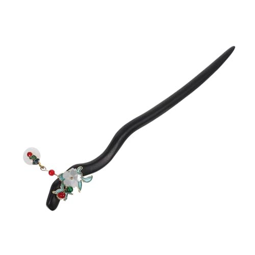 FIXOSHEE Chinesischer Holz Haarstab mit Blüten Quaste Retro Haarnadel Asiatisches Haarschmuck Accessoire für Hanfu Traditionell Langlebig Stilvoll für Damen und Kulturelle Anlässe von FIXOSHEE