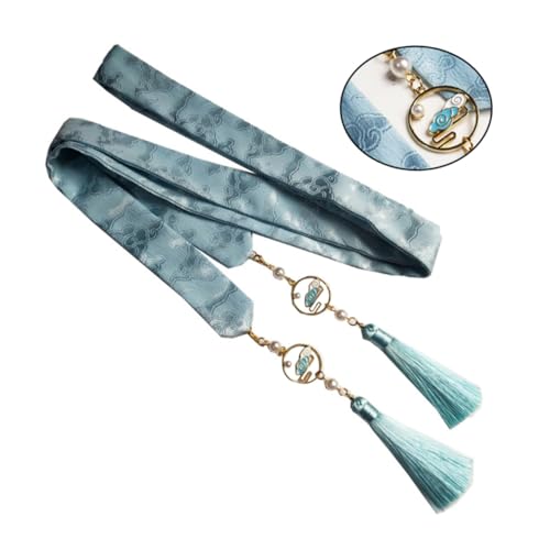 FIXOSHEE Chinesisches Haarschmuck Damen Ponytail Holder mit Tassel Langlebiges Haarband mit Blauem Wolkenmuster Weiches Haargummi für Alltag Cosplay und Party Schonend für Haare Modisches von FIXOSHEE